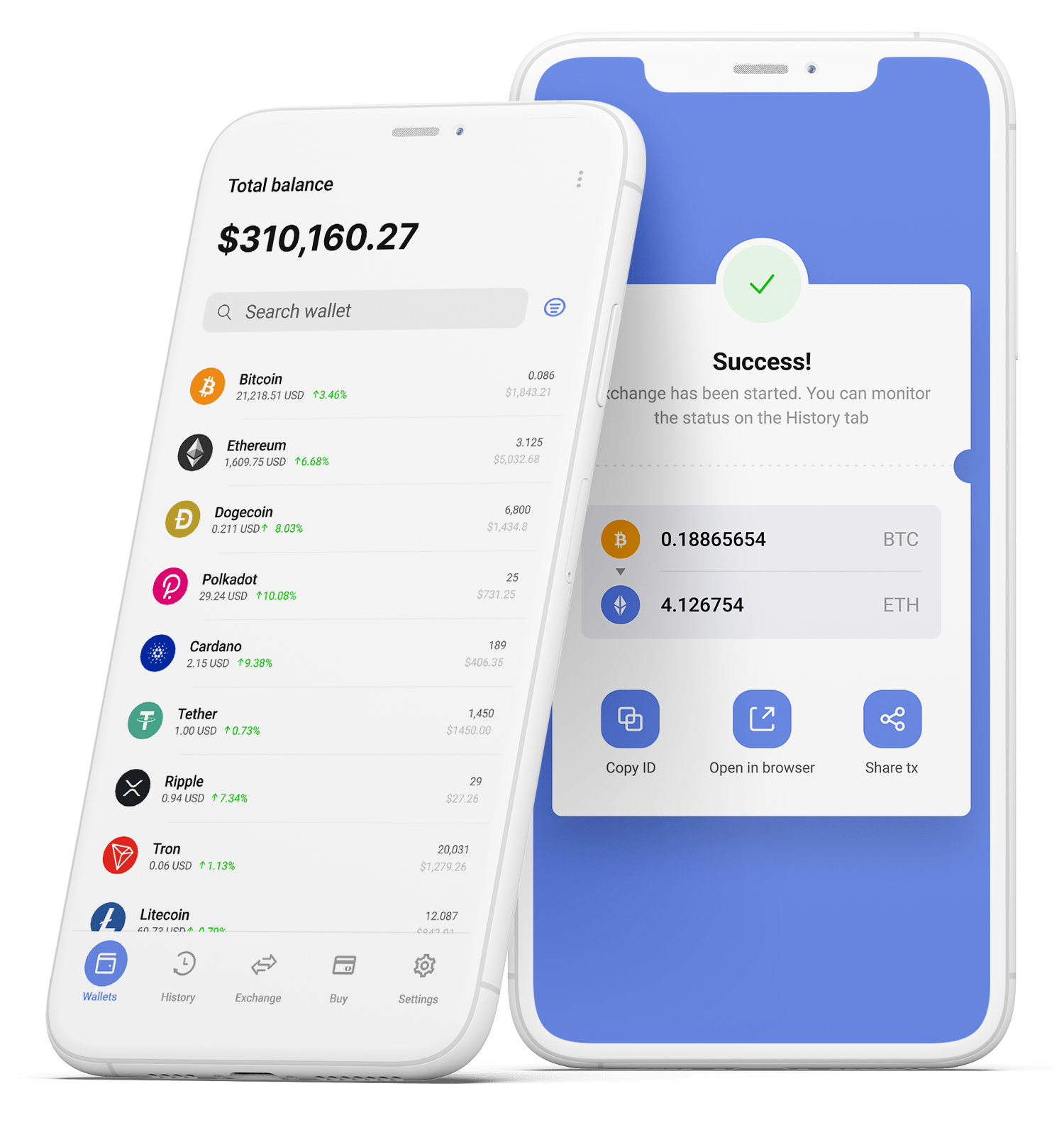 iOS and Android crypto wallet